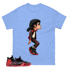 Micheal Jackson Tiptoe Graphic Tee, Shirt to Match Air Foamposite Stranger Things, Air Foamposite Unisex Blue Shirt