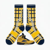 Michigan Socks ā Air Jordan 5 Retro SP Inspired Mid-Calf Unisex Crew Socks