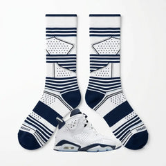 Midnight Navy Socks – Air Jordan 6 Retro Inspired Mid-Calf Unisex Crew Socks