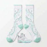 Mint Foam Socks ā Wmns Air Jordan 6 Retro Inspired Mid-Calf Unisex Crew Socks
