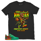 MJ Living Legend Shirt - Match Air Force 1 Stadium Green Crimson