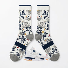 Navy Skate Match Socks – Jordan 4 Inspired Mid-Calf Crew Socks
