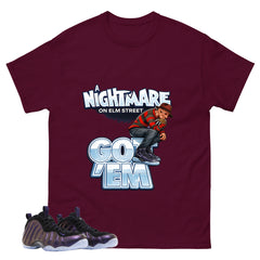 Nightmare On Elm Street Graphic Tee, Shirt to Match Air Foamposite One Eggplant, Air Foamposite Unisex Purple Shirt