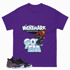 Nightmare On Elm Street Graphic Tee, Shirt to Match Air Foamposite One Eggplant, Air Foamposite Unisex Purple Shirt