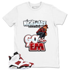 Nightmare On Elm Street Shirt - Match White Air Jordan 6 Carmine