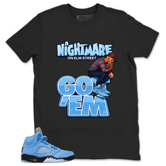 Graphic Tee Nightmare On Elm Street Shirt - Matching Air Jordan 5 Retro SE UNC