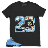 Graphic Tee Number 23 Legend Shirt - Matching Air Jordan 5 Retro SE UNC