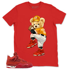 Orange Brick By Brick 4s Zadago Shirt Play Hard Bear Graphic