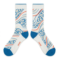 Pacific Blue Sneaker Match Socks – Air Jordan 7 Retro Inspired Mid-Calf Crew Socks