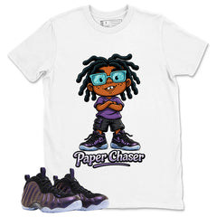 Paper Chaser Graphic Tee, Shirt to Match Air Foamposite One Eggplant, Air Foamposite Unisex Purple Shirt