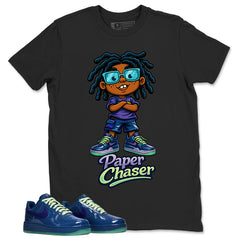 Paper Chaser Graphic Tee, Shirt to Match Air Force 1 Mystic Navy, Air Force 1 Unisex Shirt