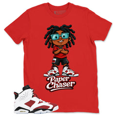Paper Chaser Shirt - Match White Air Jordan 6 Carmine