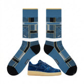 Patent Denim Socks ā Air Force 1 Low Inspired Mid-Calf Unisex Crew Socks
