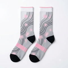 Pink Foam Sneaker Match Socks – Air Max 95 Inspired Mid-Calf Crew Socks