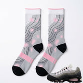 Pink Foam Sneaker Match Socks ā Air Max 95 Inspired Mid-Calf Crew Socks