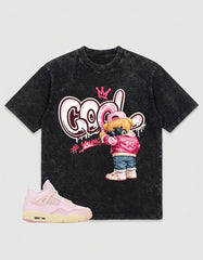 Pink Iced Carmine 4s Zadago Washed T-shirt Cool Boy Graphic