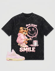 Pink Iced Carmine 4s Zadago Washed T-shirt Don't Forget Smile Graphic