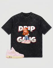 Pink Iced Carmine 4s Zadago Washed T-shirt Drip Gang Graphic