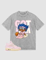 Pink Iced Carmine 4s Zadago Washed T-shirt Got 'Em Dope Graphic