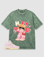 Pink Iced Carmine 4s Zadago Washed T-shirt Hey You Graphic