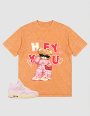 Pink Iced Carmine 4s Zadago Washed T-shirt Hey You Graphic