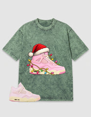 Pink Iced Carmine 4s Zadago Washed T-shirt Kickmas Graphic