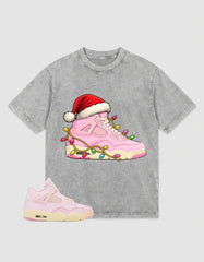 Pink Iced Carmine 4s Zadago Washed T-shirt Kickmas Graphic