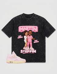Pink Iced Carmine 4s Zadago Washed T-shirt Martin Steppin Graphic