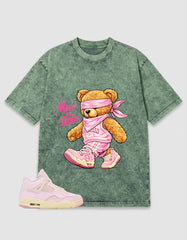 Pink Iced Carmine 4s Zadago Washed T-shirt Move In Silence Graphic