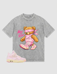 Pink Iced Carmine 4s Zadago Washed T-shirt Move In Silence Graphic