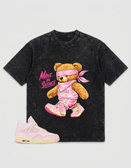 Pink Iced Carmine 4s Zadago Washed T-shirt Move In Silence Graphic