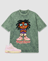 Pink Iced Carmine 4s Zadago Washed T-shirt Paper Chaser Graphic