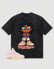 Pink Iced Carmine 4s Zadago Washed T-shirt Paper Chaser Graphic