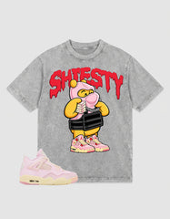 Pink Iced Carmine 4s Zadago Washed T-shirt Shiesty Pooh Graphic