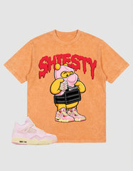 Pink Iced Carmine 4s Zadago Washed T-shirt Shiesty Pooh Graphic