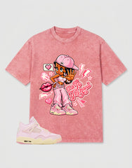Pink Iced Carmine 4s Zadago Washed T-shirt Talk To The Hand Graphic