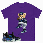 Play Hard Bear Graphic Tee, Shirt to Match Air Foamposite One Galaxy, Air Foamposite Unisex Black Shirt