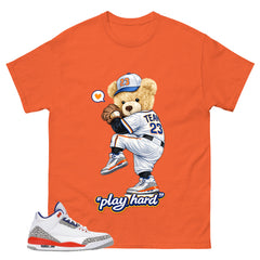 Play Hard Bear Shirt - Match Blue Air Jordan 3 Knicks