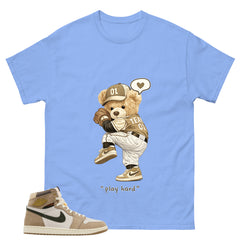 Play Hard Bear Shirt - Match Cream Wmns Air Jordan 1 Khaki