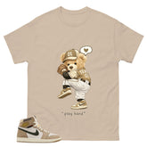 Play Hard Bear Shirt - Match Cream Wmns Air Jordan 1 Khaki