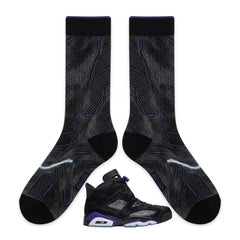 Pony Hair Sneaker Match Socks – Social Status x Air Jordan 6 Retro Inspired Mid-Calf Unisex Crew Socks