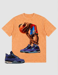 Purple Lakers 4s Zadago Washed T-shirt Ball Time Graphic