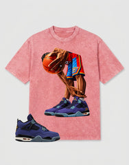 Purple Lakers 4s Zadago Washed T-shirt Ball Time Graphic