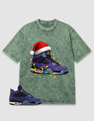 Purple Lakers 4s Zadago Washed T-shirt Kickmas Graphic