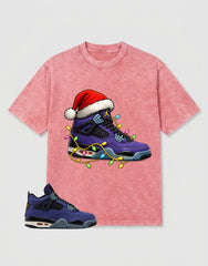 Purple Lakers 4s Zadago Washed T-shirt Kickmas Graphic