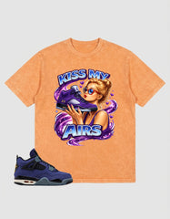 Purple Lakers 4s Zadago Washed T-shirt Kiss My Airs Graphic