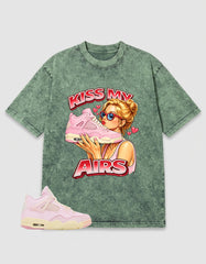 Pink Iced Carmine 4s Zadago Washed T-shirt Kiss My Airs Graphic