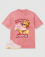 Pink Iced Carmine 4s Zadago Washed T-shirt Kiss My Airs Graphic