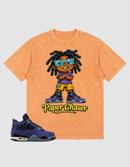 Purple Lakers 4s Zadago Washed T-shirt Paper Chaser Graphic