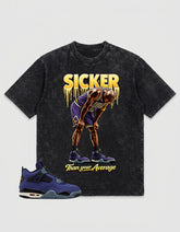 Purple Lakers 4s Zadago Washed T-shirt Sicker Graphic